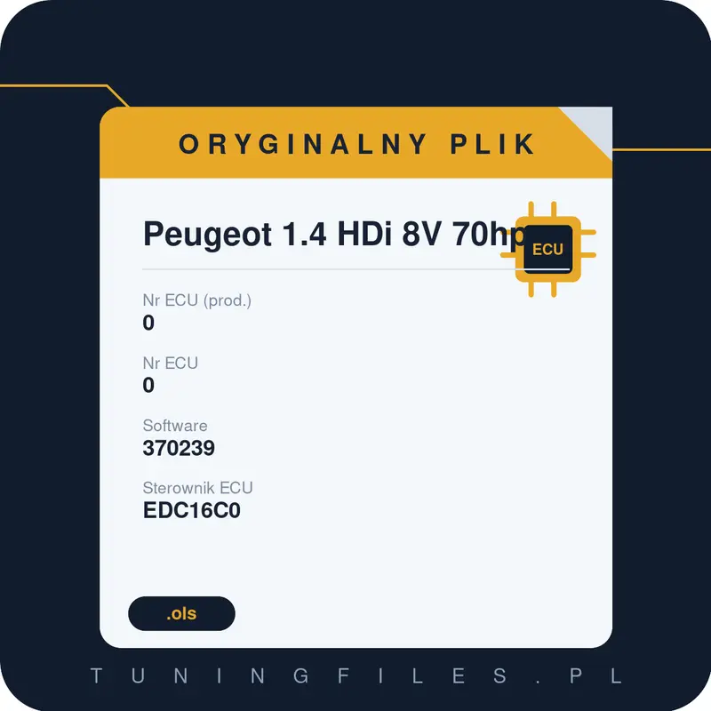 Oryginalny plik Peugeot 1.4 HDi 8V 70hp 0 370239