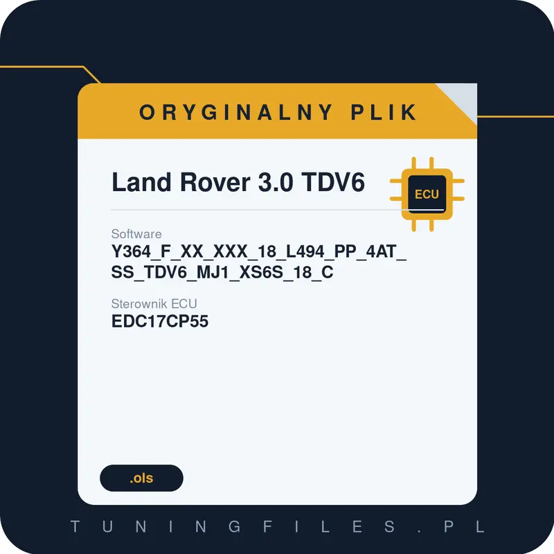 Oryginalny plik Land Rover 3.0 TDV6 Y364_F_XX_XXX_18_L494_PP_4AT_SS_TDV6_MJ1_XS6S_18_C