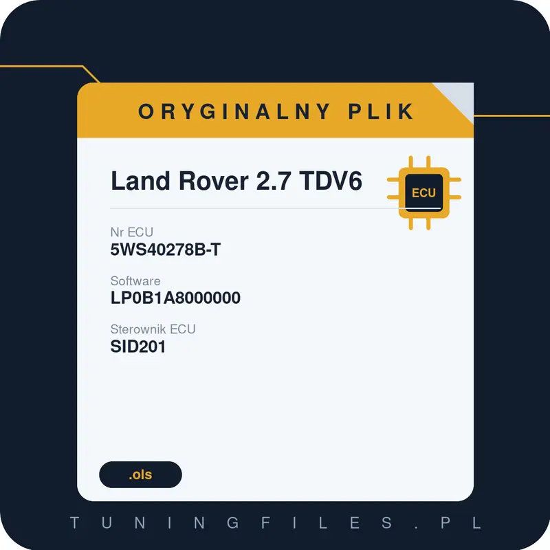 Oryginalny plik Land Rover 2.7 TDV6 LP0B1A8000000
