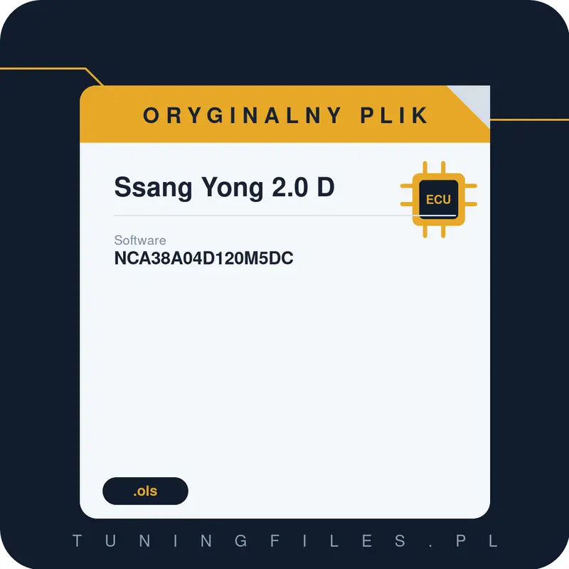 Oryginalny plik Ssang Yong 2.0 D NCA38A04D120M5DC