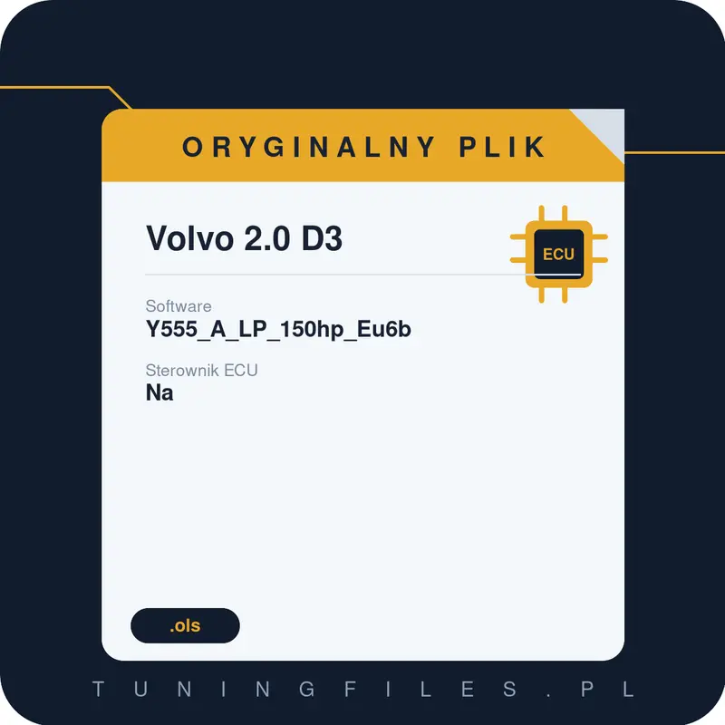 Oryginalny plik Volvo 2.0 D3 Y555_A_LP_150hp_Eu6b