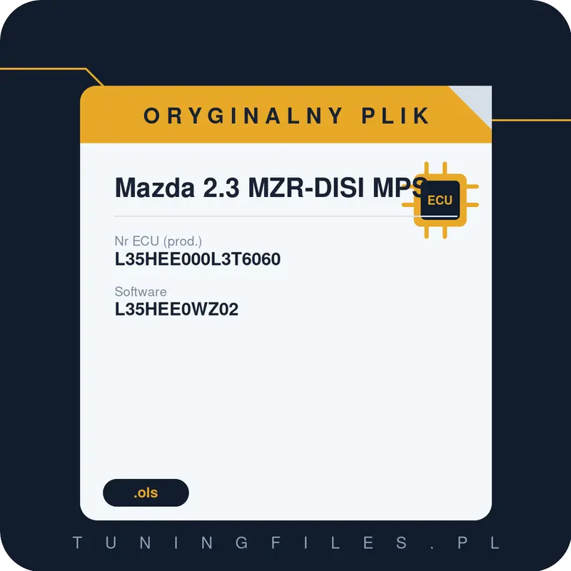 Oryginalny plik Mazda 2.3 MZR-DISI MPS L35HEE000L3T6060 L35HEE0WZ02