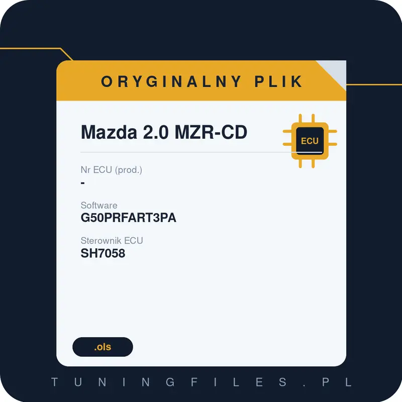 Oryginalny plik Mazda 2.0 MZR-CD - G50PRFART3PA