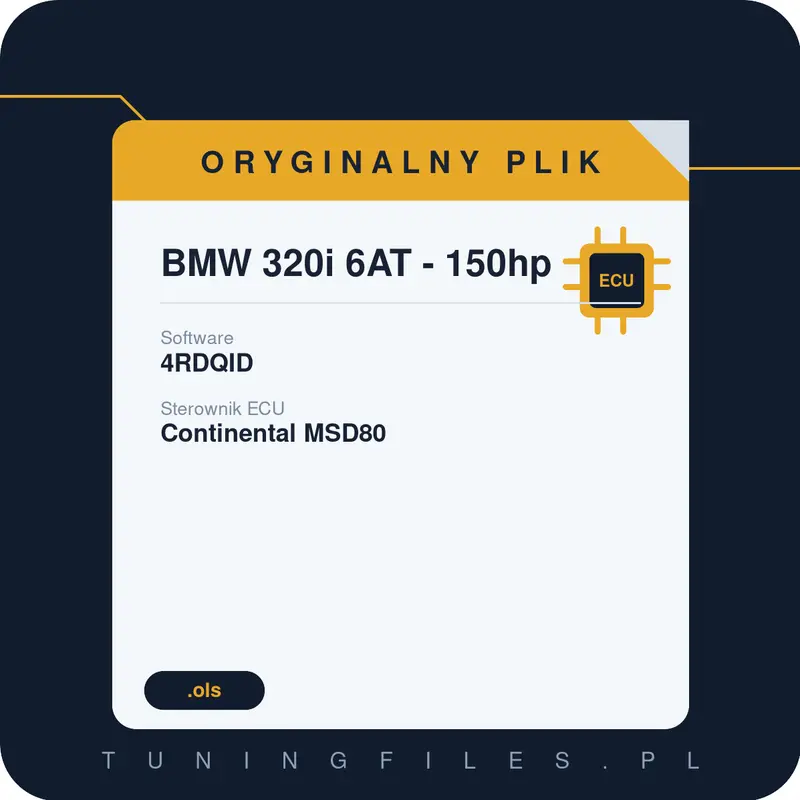 Oryginalny plik BMW 320i 6AT - 150hp 4RDQID
