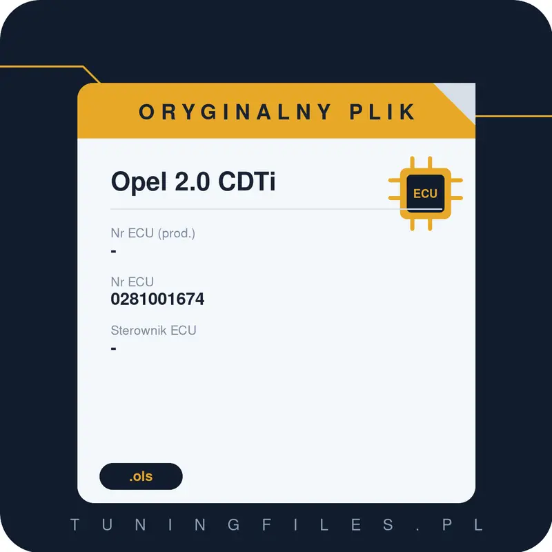 Oryginalny plik Opel 2.0 CDTi -
