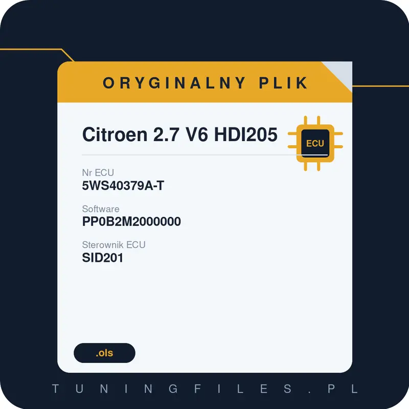 Oryginalny plik Citroen 2.7 V6 HDI205 PP0B2M2000000