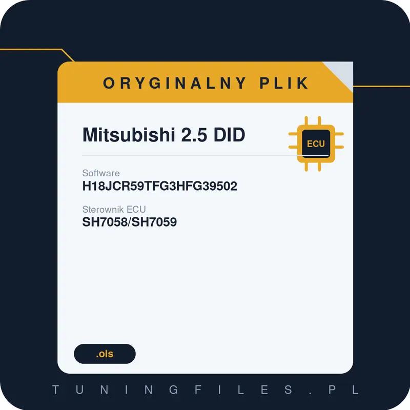 Oryginalny plik Mitsubishi 2.5 DID H18JCR59TFG3HFG39502