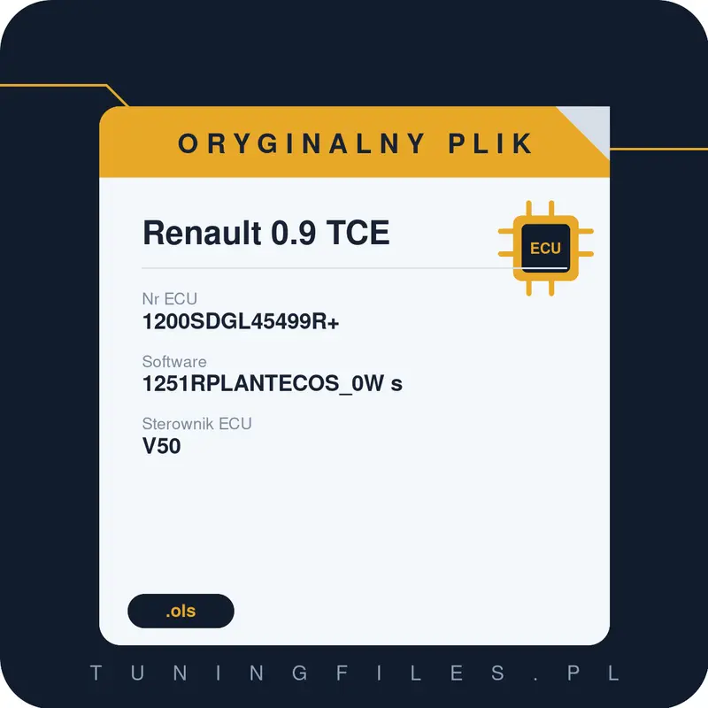 Oryginalny plik Renault 0.9 TCE 1251RPLANTECOS_0W s
