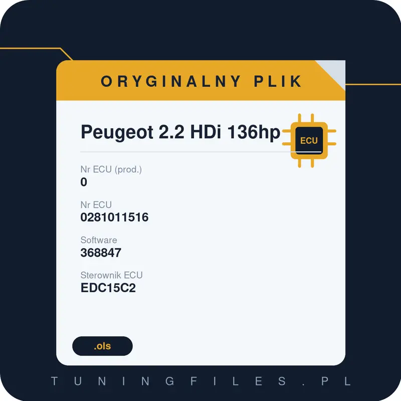 Oryginalny plik Peugeot 2.2 HDi 136hp 0 368847