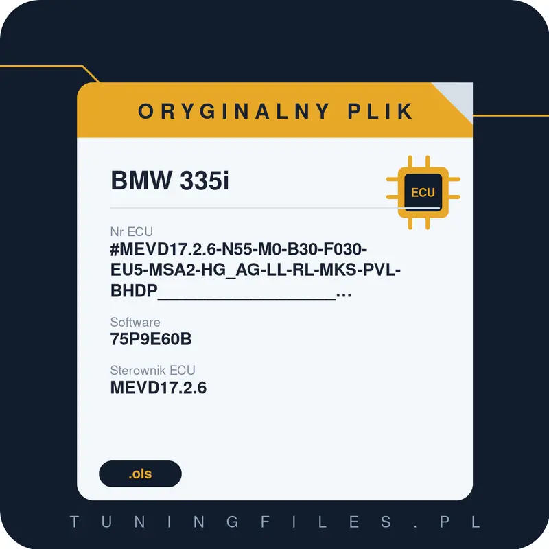 Oryginalny plik BMW 335i 75P9E60B