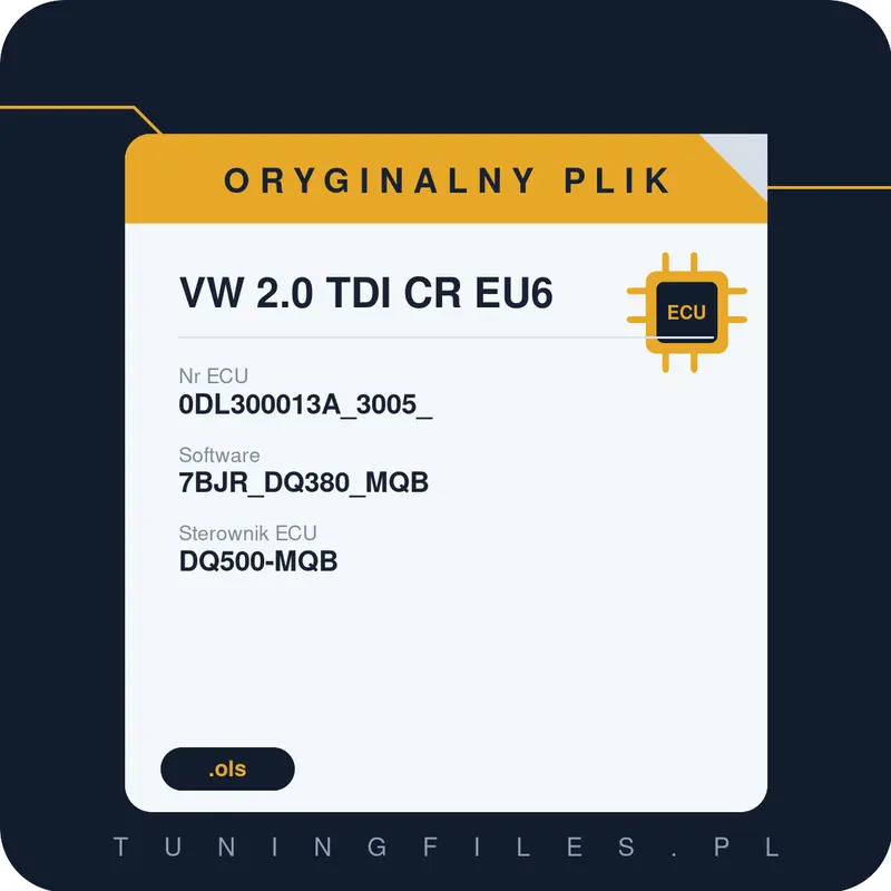 Oryginalny plik VW 2.0 TDI CR EU6 7BJR_DQ380_MQB