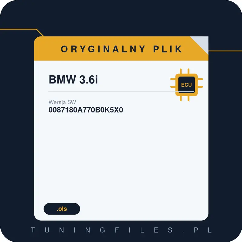 Oryginalny plik BMW 3.6i 0087180A770B0K5X0