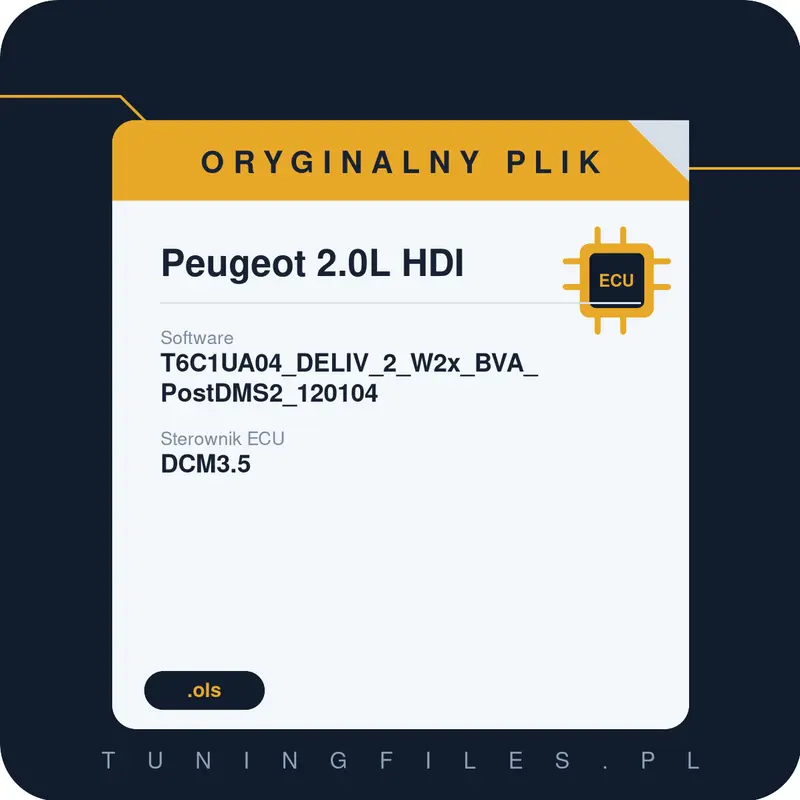 Oryginalny plik Peugeot 2.0L HDI T6C1UA04_DELIV_2_W2x_BVA_PostDMS2_120104