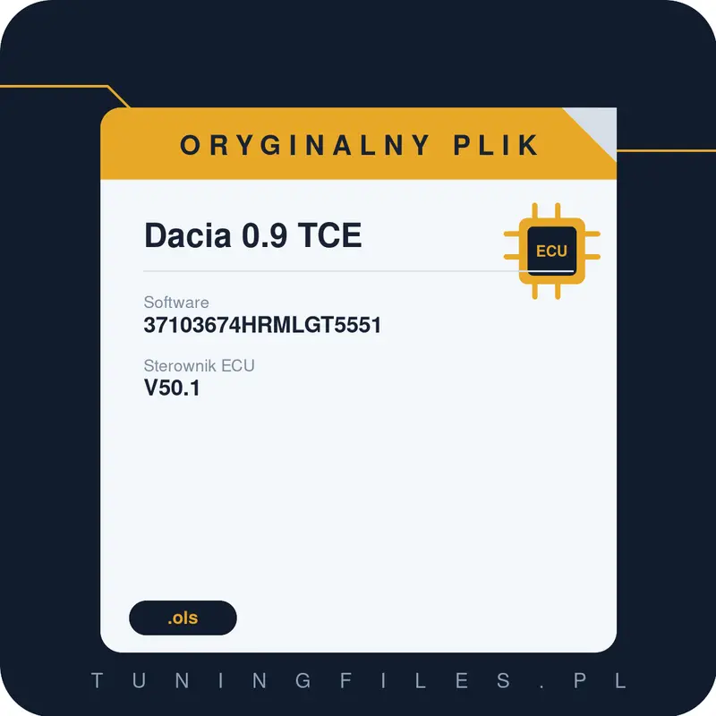 Oryginalny plik Dacia 0.9 TCE 37103674HRMLGT5551