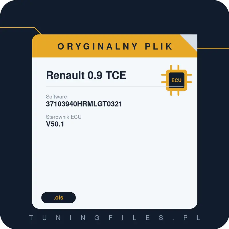 Oryginalny plik Renault 0.9 TCE 37103940HRMLGT0321