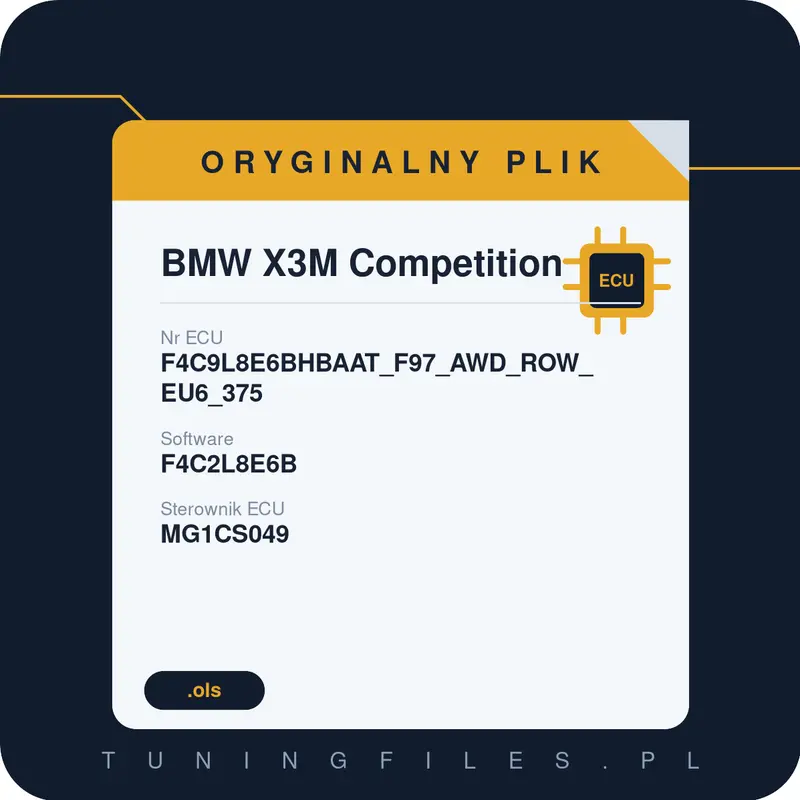 Oryginalny plik BMW X3M Competition F4C2L8E6B
