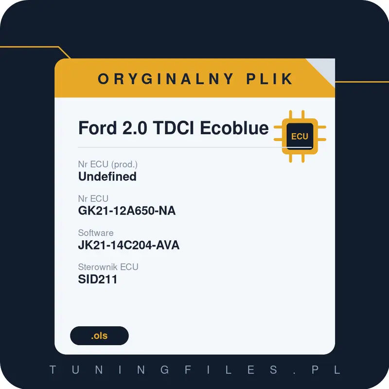 Oryginalny plik Ford 2.0 TDCI Ecoblue Undefined JK21-14C204-AVA