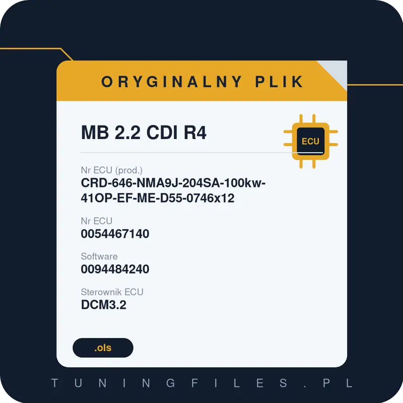 Oryginalny plik MB 2.2 CDI R4 CRD-646-NMA9J-204SA-100kw-41OP-EF-ME-D55-0746x12 0094484240