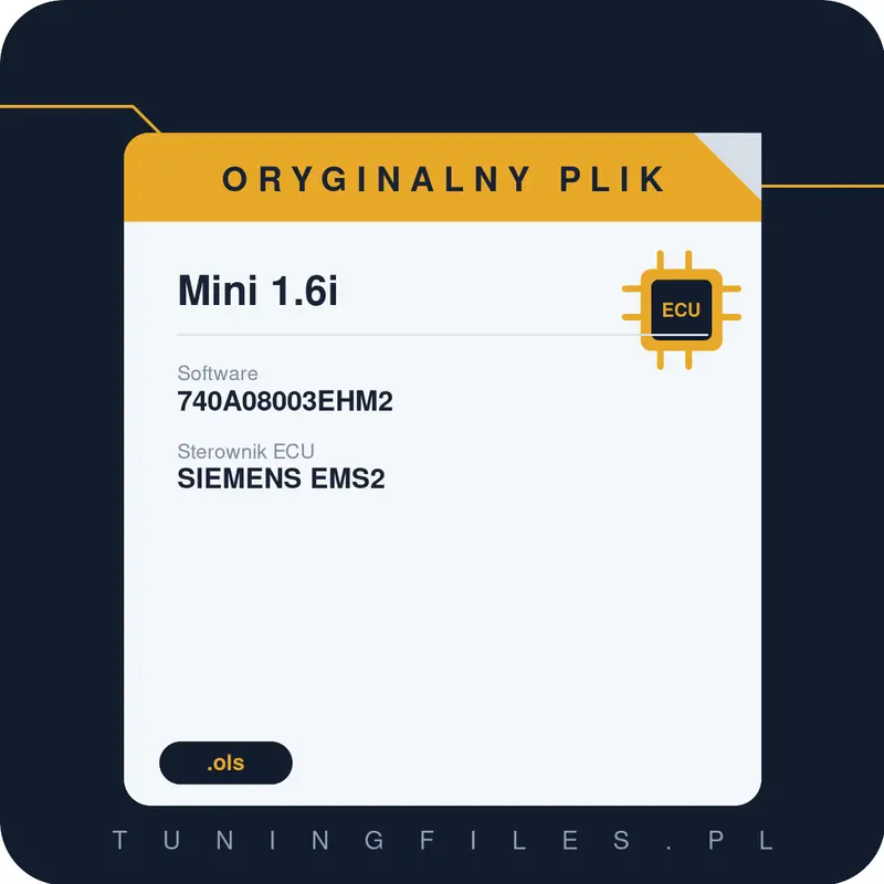 Oryginalny plik Mini 1.6i 740A08003EHM2