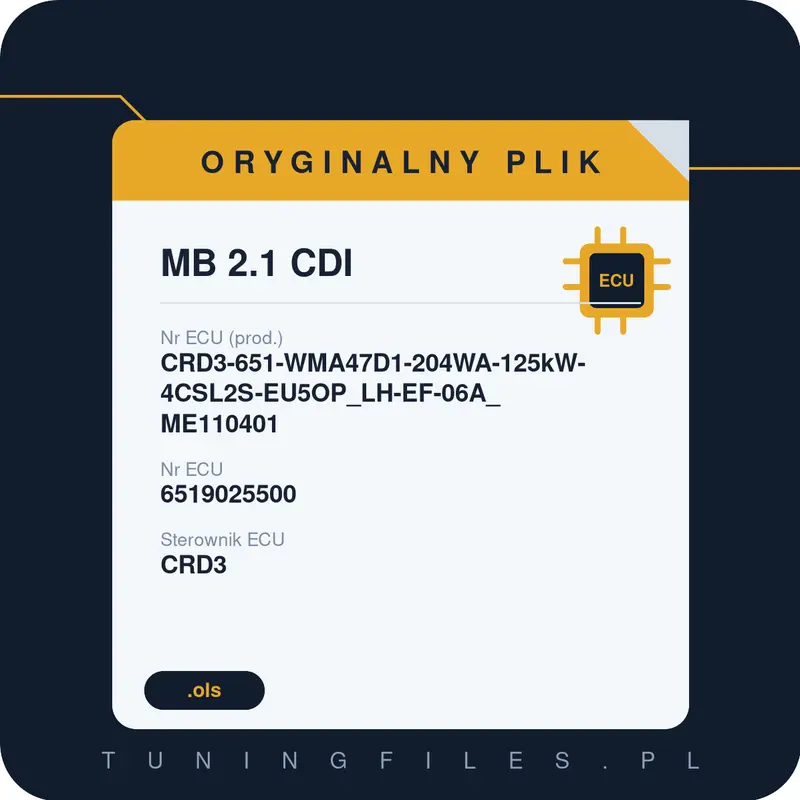 Oryginalny plik MB 2.1 CDI CRD3-651-WMA47D1-204WA-125kW-4CSL2S-EU5OP_LH-EF-06A_ME110401
