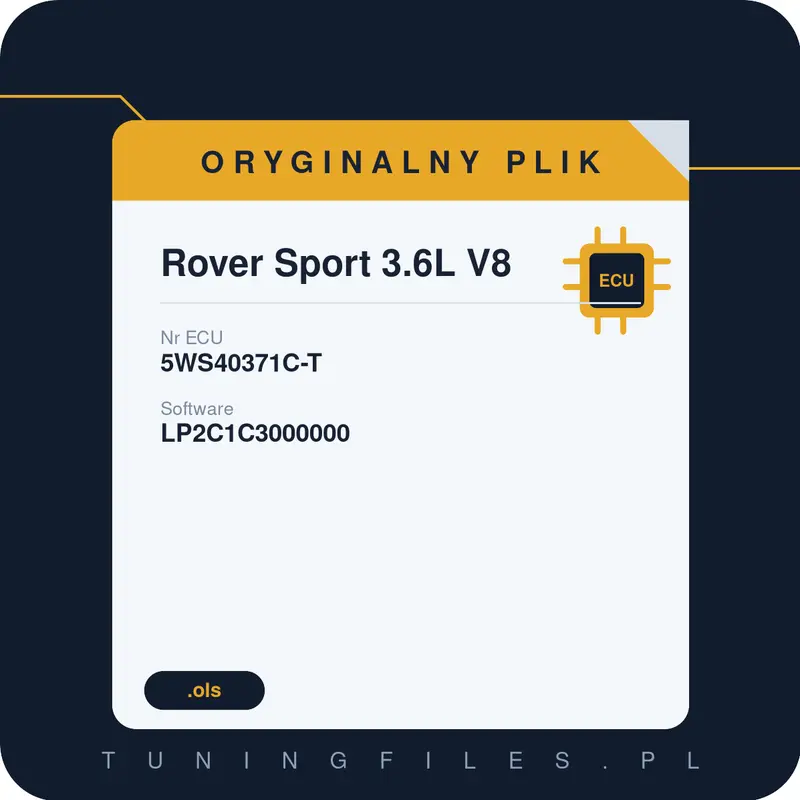 Oryginalny plik Rover Sport 3.6L V8 LP2C1C3000000